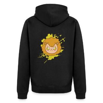 Lion in Japanese kawaii style animal - Unisex Premium Organic Zip Hoodie - black - Back - Nico (187cm)