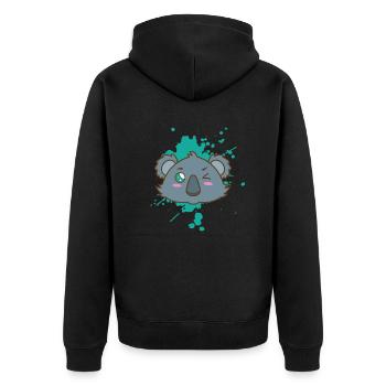 Koala Koala Bear dans le style Kawaii Animal Japan - Veste à capuche bio Premium Unisexe - noir - Dos - Nico (187cm)