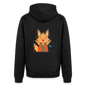Kaninchen im japanischen Kawaii Stil Tier - Unisex Premium Bio Zip Hoodie - Schwarz - Hinten - Nico (187cm)