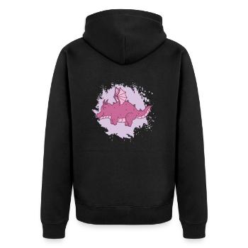 fat dragon fantasy animal cute - Unisex Premium Organic Zip Hoodie - black - Back - Nico (187cm)