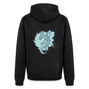 Dragon in the Air Fantasy Animal Fable - Unisex Premium Organic Zip Hoodie - black - Back - Nico (187cm)