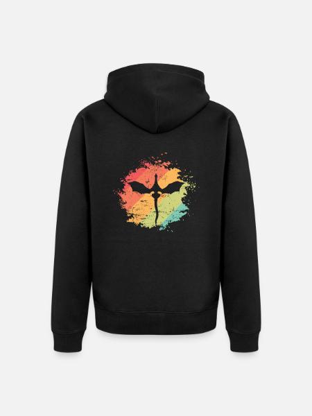 Dragon Drawing Fairy Tale Animal - Unisex Premium Organic Zip Hoodie - black