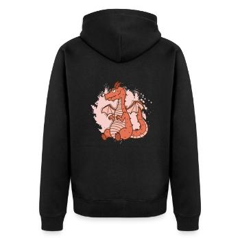 Baby dragon sits cute fantasy animal - Unisex Premium Organic Zip Hoodie - black - Back - Nico (187cm)