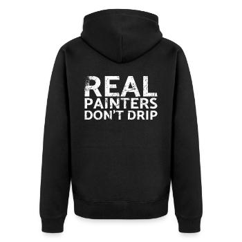 Real painters are not a design for painters - Unisex Premium Organic Zip Hoodie - black - Back - Nico (187cm)