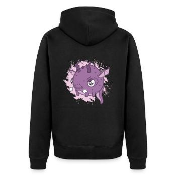 Fat kawaii dragon est aigre - Veste à capuche bio Premium Unisexe - noir - Dos - Nico (187cm)