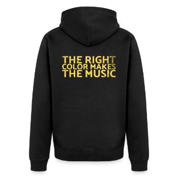 Die Richtige Farbe Macht Das Musikdesign Für Maler - Unisex Premium Bio Zip Hoodie - Schwarz - Hinten - Nico (187cm)