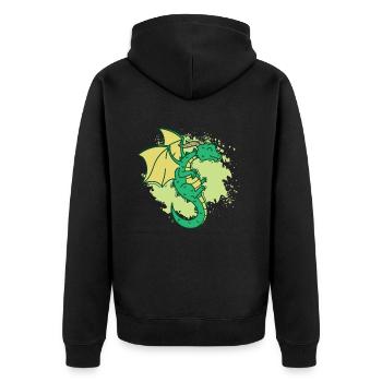Dragon cool avec cornes drôle d’animal - Veste à capuche bio Premium Unisexe - noir - Dos - Nico (187cm)