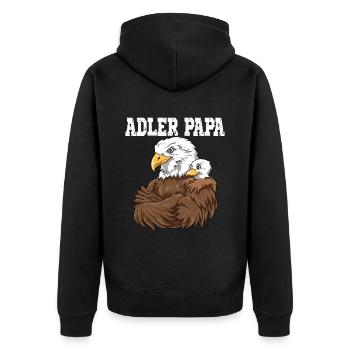 Adler Papa Adler Vater und Baby Papa Vatertag - Unisex Premium Bio Zip Hoodie - Schwarz - Hinten - Nico (187cm)