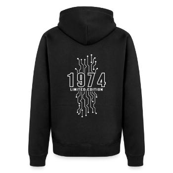 Birthday 1974 Gaming Limited Edition Gamer - Unisex Premium Organic Zip Hoodie - black - Back - Nico (187cm)