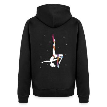 Acrobatie aérienne sur soie Cirque Acrobatique - Veste à capuche bio Premium Unisexe - noir - Dos - Nico (187cm)