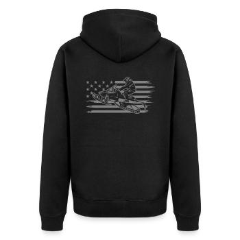 Snowmobile Snowmobiling sled motor sled - Unisex Premium Organic Zip Hoodie - black - Back - Nico (187cm)