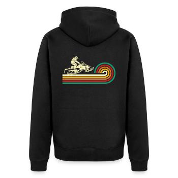 Snowmobile Snowmobiling sled motor sled - Unisex Premium Bio Zip Hoodie - Schwarz - Hinten - Nico (187cm)