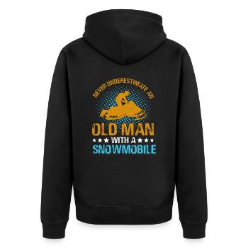 Snowmobile Snowmobiling sled motor sled - Unisex Premium Bio Zip Hoodie - Schwarz - Hinten - Nico (187cm)