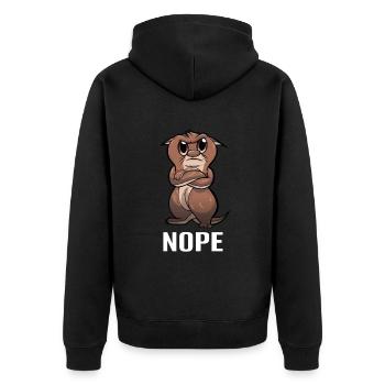Nope otter um nö ohnoo funny saying - Unisex Premium Organic Zip Hoodie - black - Back - Nico (187cm)