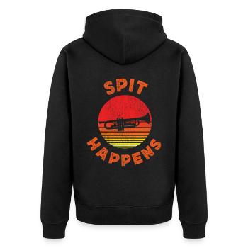 Trumpet Player Pun Vintage Retro - Unisex Premium Bio Zip Hoodie - Schwarz - Hinten - Nico (187cm)