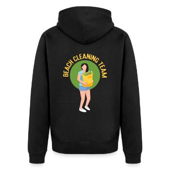 Équipe de nettoyage de plage Nettoyage de plage - Veste à capuche bio Premium Unisexe - noir - Dos - Nico (187cm)