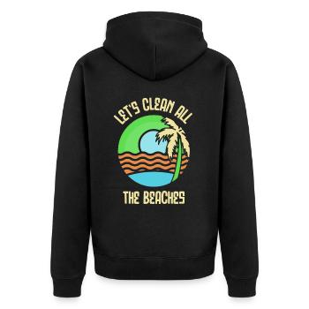 Nettoyons toutes les plages Beach Clean Up - Veste à capuche bio Premium Unisexe - noir - Dos - Nico (187cm)