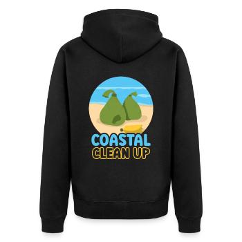 Nettoyage côtier Nettoyage de la plage - Veste à capuche bio Premium Unisexe - noir - Dos - Nico (187cm)