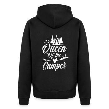 Königin Des Wohnmobils Camping Camper Campen - Unisex Premium Bio Zip Hoodie - Schwarz - Hinten - Nico (187cm)
