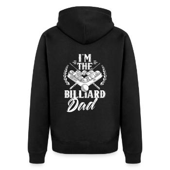 Ich Bin Der Billard Vater Spieler Pool Billiard - Unisex Premium Bio Zip Hoodie - Schwarz - Hinten - Nico (187cm)