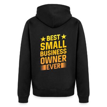 Best Small Business Owner Ever CEO Founder - Unisex Premium Organic Zip Hoodie - black - Back - Nico (187cm)