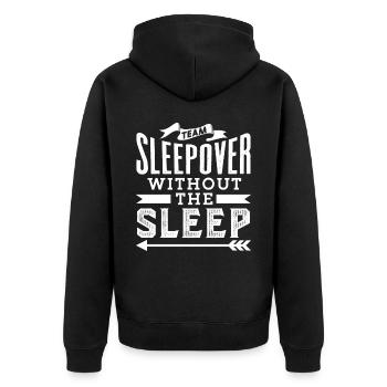 Soirée pyjama d’équipe sans sommeil Sweet Party Stay - Veste à capuche bio Premium Unisexe - noir - Dos - Nico (187cm)