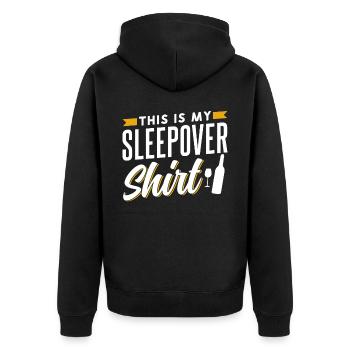 Das Ist Mein Sleepover Shirt Party Übernachten - Unisex Premium Bio Zip Hoodie - Schwarz - Hinten - Nico (187cm)