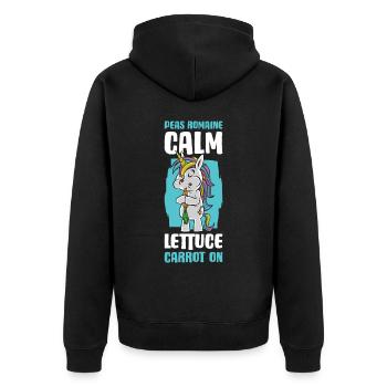 Romaine Calm Lettuce Carrot On carrot gift - Unisex Premium Organic Zip Hoodie - black - Back - Nico (187cm)