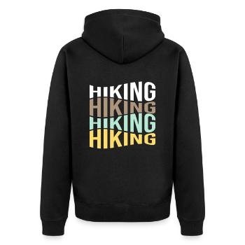Wander - Unisex Premium Organic Zip Hoodie - black - Back - Nico (187cm)