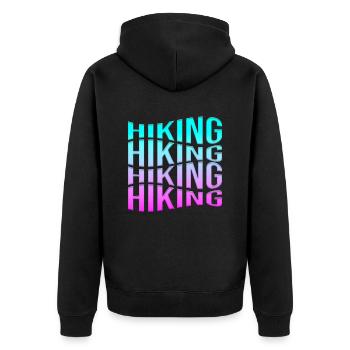 Wander - Unisex Premium Organic Zip Hoodie - black - Back - Nico (187cm)