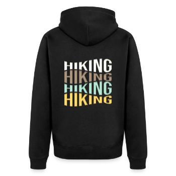 Wander - Unisex Premium Organic Zip Hoodie - black - Back - Nico (187cm)