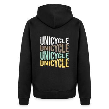 Unicycle - Unisex Premium Organic Zip Hoodie - black - Back - Nico (187cm)