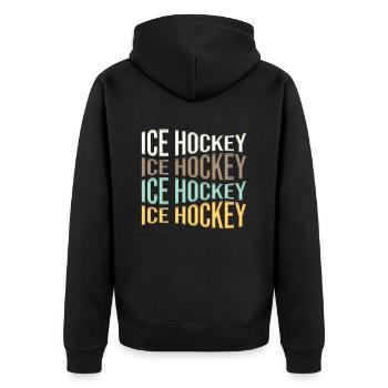 Eishockey - Unisex Premium Organic Zip Hoodie - black - Back - Nico (187cm)