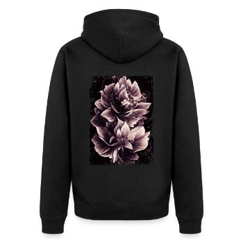 Bohemian Blume Celestial Night Sky Astrologie - Unisex Premium Bio Zip Hoodie - Schwarz - Hinten - Nico (187cm)