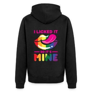 LGBT Human Human Rainbow Gift Idea - Unisex Premium Organic Zip Hoodie - black - Back - Nico (187cm)