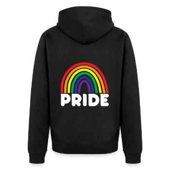 LGBT Human Human Rainbow Gift Idea - Unisex Premium Organic Zip Hoodie - black - Back - Nico (187cm)