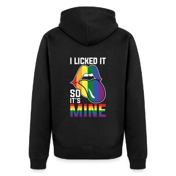 LGBT Human Human Rainbow Gift Idea - Unisex Premium Organic Zip Hoodie - black - Back - Nico (187cm)