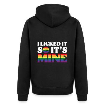 LGBT Human Human Rainbow Gift Idea - Unisex Premium Organic Zip Hoodie - black - Back - Nico (187cm)