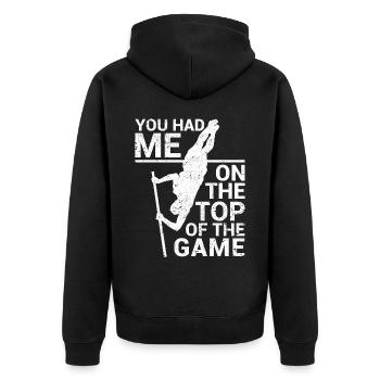 Fun Pole Vault Pole Vault - Unisex Premium Organic Zip Hoodie - black - Back - Nico (187cm)