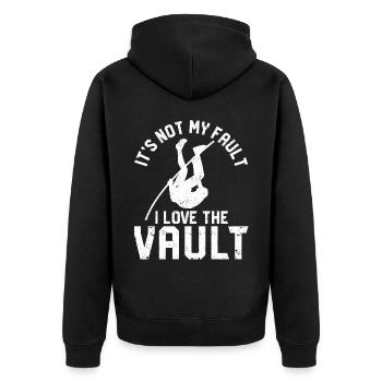 Fun Pole Vault Pole Vault - Unisex Premium Organic Zip Hoodie - black - Back - Nico (187cm)