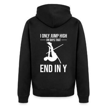 Saut à la perche amusant Saut à la perche - Veste à capuche bio Premium Unisexe - noir - Dos - Nico (187cm)