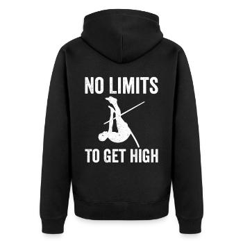 Fun Pole Vault Pole Vault - Unisex Premium Organic Zip Hoodie - black - Back - Nico (187cm)