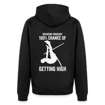 Fun Pole Vault Pole Vault - Unisex Premium Organic Zip Hoodie - black - Back - Nico (187cm)