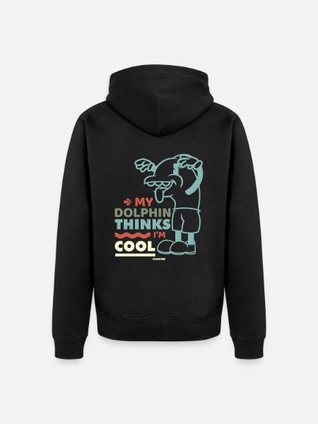 Delfin - Unisex Premium Bio Zip Hoodie - Schwarz