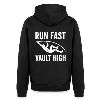 Fun Pole Vault Pole Vault - Unisex Premium Organic Zip Hoodie - black - Back - Nico (187cm)