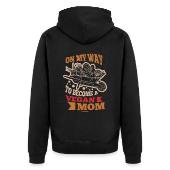 Sur mon chemin pour devenir une maman végétalienne - Veste à capuche bio Premium Unisexe - noir - Dos - Nico (187cm)