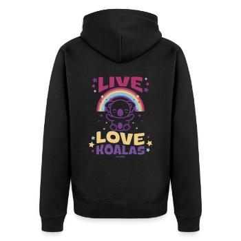 Vivre l’amour des koalas - Veste à capuche bio Premium Unisexe - noir - Dos - Nico (187cm)
