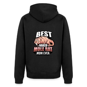 Animal de compagnie de rat-taupe nu | Cadeau de rat-taupe nu pour les femmes - Veste à capuche bio Premium Unisexe - noir - Dos - Nico (187cm)