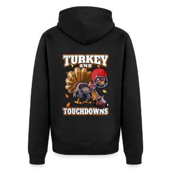 Turquie et Touchdowns Thanksgiving Football - Veste à capuche bio Premium Unisexe - noir - Dos - Nico (187cm)