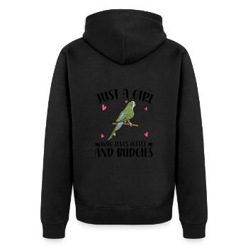 Budgerigar Idées cadeaux | Animaux de compagnie Animaux Oiseaux - Veste à capuche bio Premium Unisexe - noir - Dos - Nico (187cm)